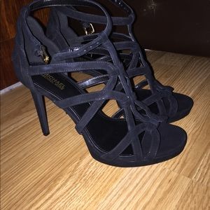Brand new Michael Kors black suede bnwot 4 inch  heels